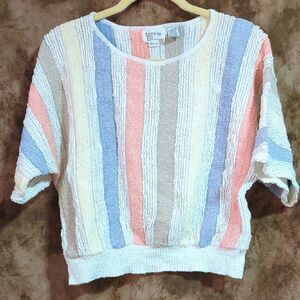 Bonnie and Bill Pastel Stripes Crop Sweater Size M Inv 426